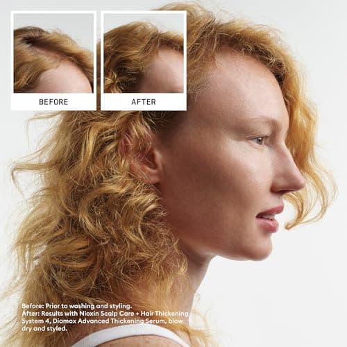 Nioxin Scalp + Hair Thickening System 4 |For Colored or Damaged Hair with Progressed Thinning| With Niacinamide and Biotin | Full Size| 3 Month Supply