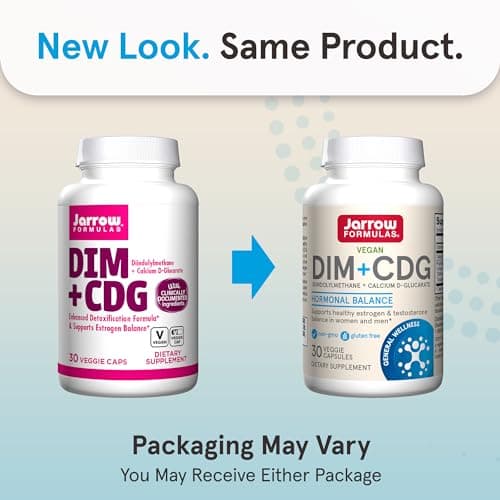 Jarrow Formulas - DIM plus CDG Veggie Capsules - 30 Count - DIM Supplement for Hormone Balance - Non-GMO, Gluten-Free