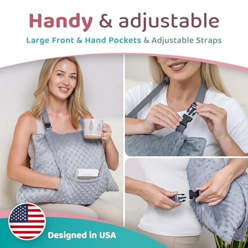 Zomaple Recovery Hysterectomy Pillow with Strap & 2 Gel Pack – Post Abdominal Surgery Must Haves – Ideal for C-Section, Laparoscopic & Hernia Healing Comfort