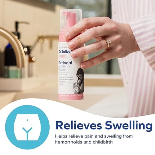 Dr. Talbot's Mom Witch Hazel Perineal Soothing Foam – Cooling Relief for Postpartum Care – 5 Fl oz