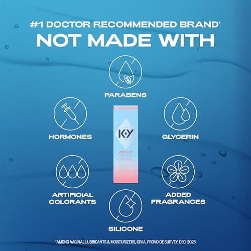 K-Y Jelly Water Based Lube For Sex, Anal Lube, Non-Greasy Water Based Personal Lubricant, pH Friendly Sex Lube Can Be Used With Sex Toys For Women & Male Sex Toys, Condom Friendly Personal Lube, 2 oz