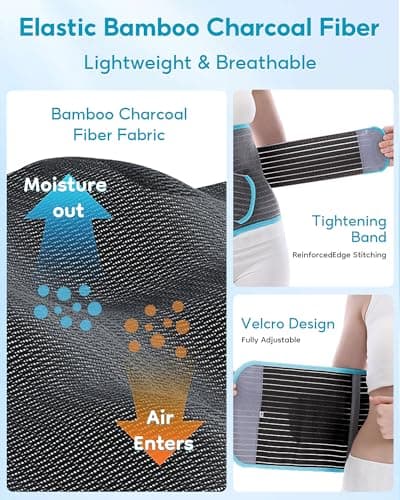 Dr.isla 4-in-1 Postpartum Belly Band,Abdominal Binder for C-Section &Post Surgery Recovery for tummy tuck&Hysterectomy,M Black
