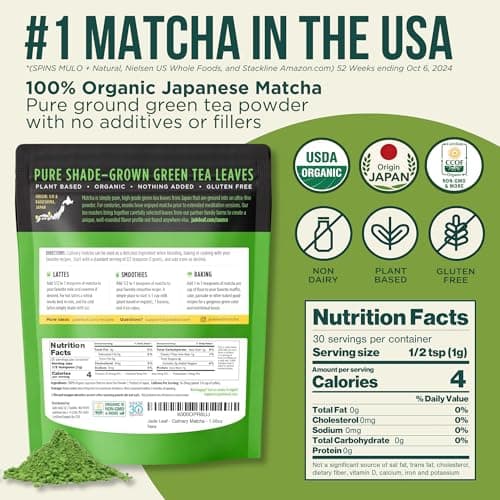 Jade Leaf Matcha Organic Culinary Grade Matcha Powder - Japanese Green tea for Baking, Smoothies, Lattes, and Skin Care, 30g / 1.06 Ounce (Pack of 1)