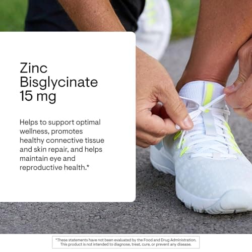 THORNE - Zinc Bisglycinate 15 mg - Highly Absorbable Zinc Supplement - Supports Immune System, Eye, Skin & Reproductive Health* - Third-Party Certified - Gluten, Dairy & Soy-Free - 60 Capsules