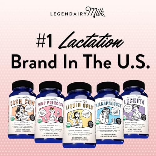 Legendairy Milk Milkapalooza Lactation Supplement for Breastfeeding Moms, Increase Breast Milk Supply with Organic Moringa, Fennel, Nettle, & Shatavari, Vegan Postpartum Essentials Fenugreek-Free 60ct
