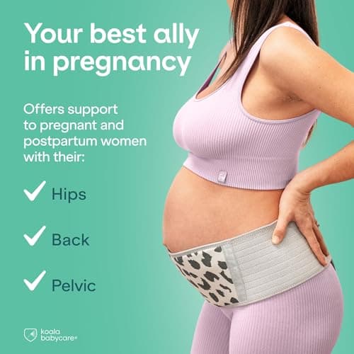 Koala Babycare Maternity Belly Bands for Pregnant Women One Size Fits All - Pregnancy Belly Band for Abdomen, Pelvic Pain, Waist and Back Support - Maternity Belt for all Stages of Pregnancy