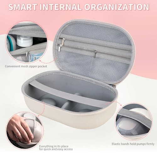 Wearable Breast Pump Bag, Carrying Case Compatible with Eufy Breast Pump, Portable Breast Pump Storage Bag for Momcozy Willow Medela and Most Breast Pumps, Hold 2 Pumps, Ideal for Going Out and Travel