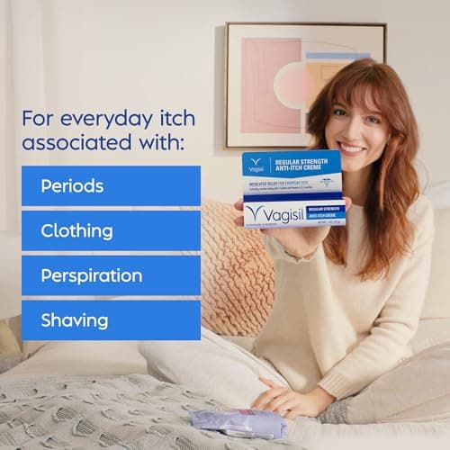 Vagisil Regular Strength Anti-Itch Feminine Cream for Women, Gynecologist Tested, Hypoallergenic, Fast-acting and Long-lasting Itch Relief, Vaginal Moisturizer Soothes and Cools, 1 oz (Pack of 1)