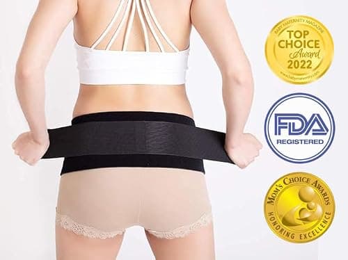 Baby Belly Band Original Pregnancy and Post Partum Belt for Maternity Support, Black - black - Medium