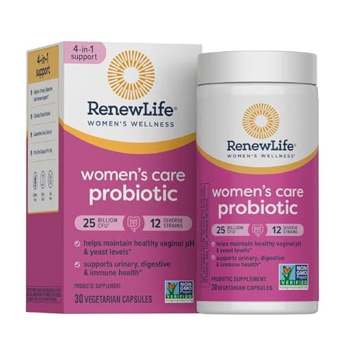 Renew Life Probiotics for Women, 25 Billion CFU Guaranteed, Probiotic Supplement for Digestive, Vaginal & Immune Health, Shelf Stable, Soy, Dairy & Gluten Free, 30 Capsules