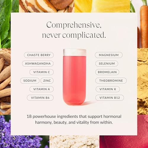 Beam Glow Hormone Balance Supplement for Women – Cortisol Supplement for Women, PMS Relief Supplement, Perimenopause & PCOS Support, Womens Vitamins, Thyroid Support with Ashwagandha & Selenium
