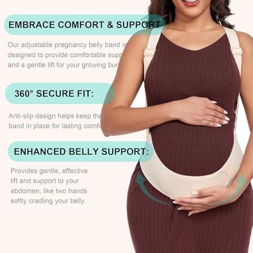 MAMODY Belly Bands For Pregnant Women Beige, Medium