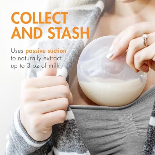 Boon Trove Silicone Manual Breast Pump Set - Hands Free Breast Milk Collector - Includes Polyester Travel Pouch - Breastfeeding Essentials - 2 Count