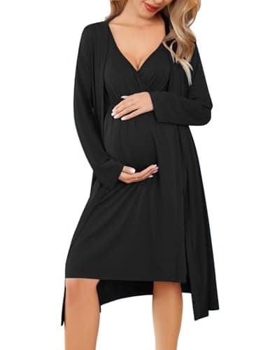 Ekouaer Nursing Nightgown Review : Set Robe de Chambre Postpartum