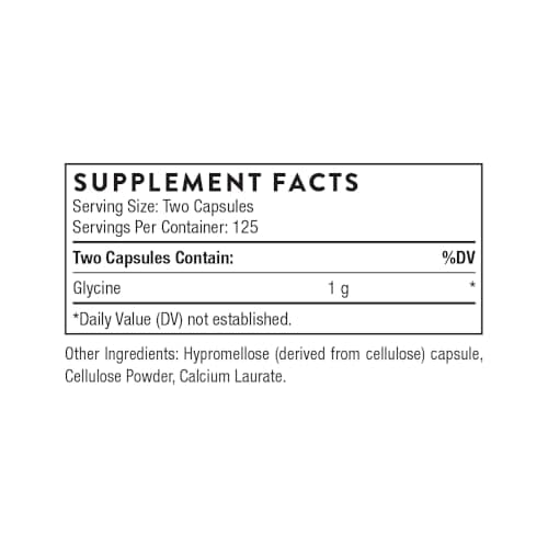 THORNE - Glycine - Supports Relaxation, Stress Management, Detoxification & Healthy Muscle Function* - Amino Acid Supplement - Third-Party Certified - Gluten, Dairy & Soy-Free - 250 Capsules