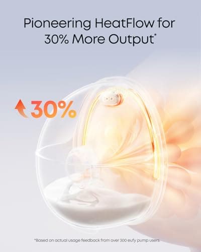 eufy Security Heated Wearable Breast Pump S1 Pro, Slim Hands-Free with Industry-Leading HeatFlow Tech, Wireless Charging Case, App-Controlled OptiRhythm, 300 mmHg Strong Suction, in-Bra Use