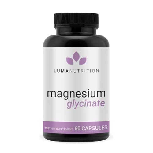 Luma Nutrition Magnesium Glycinate 1000mg - Support Stress, Sleep, Nerve & Muscle Health - 500mg Pure Magnesium Supplement Capsules - Chelated for High Absorption - 60 Veggie Capsules
