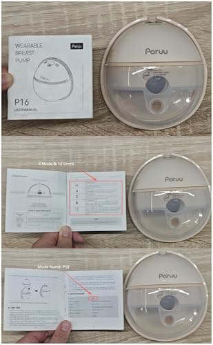Paruu Hands Free Breast Pump P16, Wearable Breast Pump Electirc Portable with 4 Modes & 12 Levels, Max 309mmHg Strong Suction 19/21/24mm Flange Inserts Wearable Breastfeeding Pump, 2 Pack(Nude