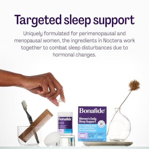 Women’s Daily Sleep Support for Stay-Asleep Relief – Bonafide Noctera – Melatonin-Free – for Hormonal Sleep Disruptions — 1 Month Supply (60 Tablets)