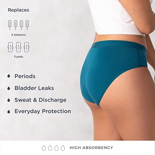 saalt Comfort Modal Brief Period Underwear - Heavy Absorbency - Replaces 3 Pads or 4 Tampons (Medium, Volcanic Black)