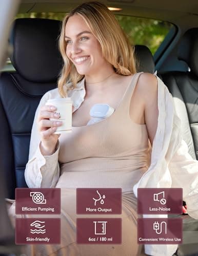 Momcozy S9 Pro Upgraded Wearable Breast Pump, Hands-Free Design with Extended Battery Life & LED Display, Double Electric Portable Pump with 2 Modes & 9 Levels, 24mm, 2-Pack, Gray Color