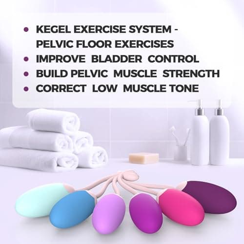 FENHUA Kegel Exercise System–Pelvic Floor Strengthening- Set of 6 Premium Silicone Kegel Exercise Weights & Control with Training Kit for Women: Beginners & Advanced