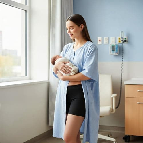 HANSILK Seamless Mesh Postpartum Underwear C-Section Delivery Post Surgical Recovery Disposable Washable Women's Panties,Black (6 Pack, L)
