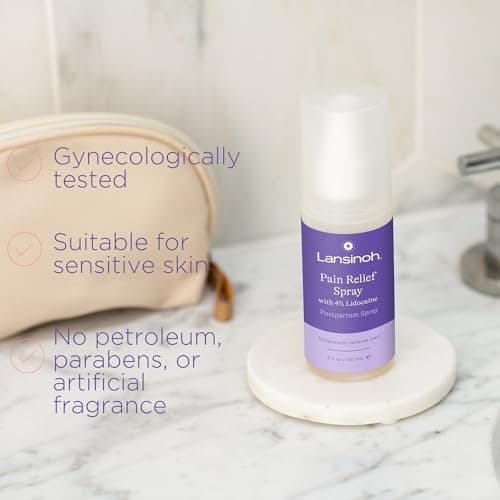 Lansinoh 4% Lidocaine Perineal Spray, Pain Relief for Postpartum Care, 3.5 Ounces