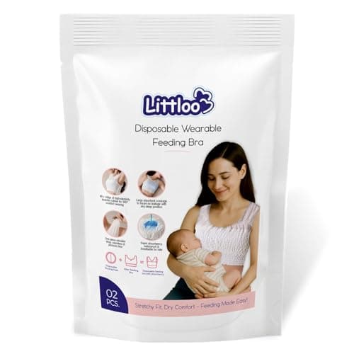 LITTLOO Maternity Disposable Cotton Mesh Bra – Stretch Wearable Bra for Women & Girls | Soft Breathable Fabric | Postpartum, Hospital & Travel Use | 2 Pieces White