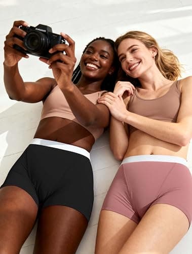 TIICHOO Period Underwear for Women Heavy Flow Leakproof Menstural Underwear Period Shorts 5 Pack(Medium, 5 Black)