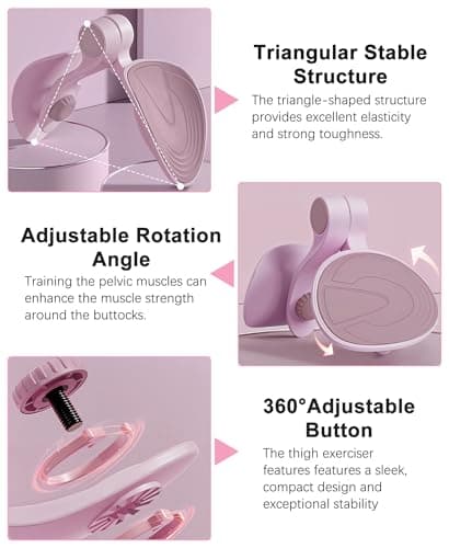 Kegel Exerciser, Pelvic Floor Muscle Exercise Devices for Women, Inner Thigh Exerciser Leg Workout Equipment Thigh Trainer for Male Hip Trimmer Inner Thigh Toner Workout (Pink)