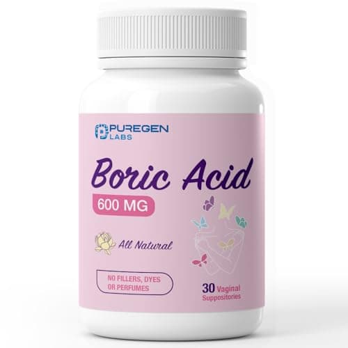 Puregen Labs Boric Acid 600mg Vaginal Suppositories Review 2024