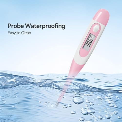 Snomd Clinical Digital Thermometer for Adults and Babies, Oral Armpit and Rectal Temperature Thermometer for Fever with Alarm, Flexible Tip