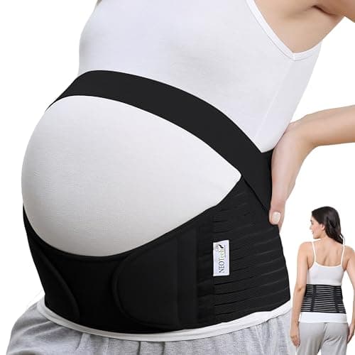 NeoTech Care Pregnancy Belly Band Maternity Belt, Back/Abdomen/Waist/Pelvis Support (Size M, Black Color)