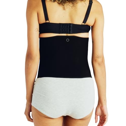 Belly Bandit Postpartum Belly Wrap w/ Bamboo Viscose - Soft Tummy Binder for Pregnancy Recovery, Waist & Core Compression - Maternity Recovery Wrap for C-Section or Natural Delivery - Black, Large