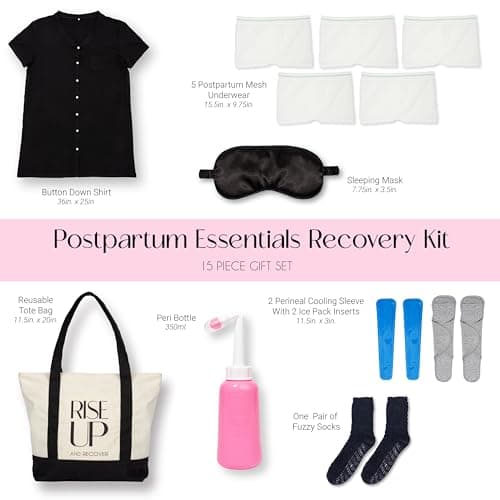 Postpartum Essentials Recovery Kit Pregnancy Must Haves Baby Shower Gifts for Mom Post Partum Care Underwear Peri Bottle Hospital Bag Labor and Delivery First Time New Mommy After Birth Registry Gift