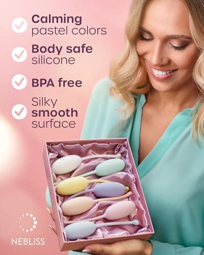 Nebliss 7-Piece Weighted Pelvic Trainer Set for Women, Body-Safe Silicone