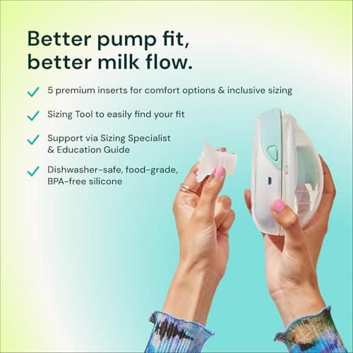Willow - Breast Pump Sizing Kit - Flange Sizing Kit - Use w/Willow Go, Wave, or Most 24mm Flanges - Includes 13mm, 15mm, 17mm, 19mm, and 21mm Inserts- Breastfeeding Essentials for Postpartum