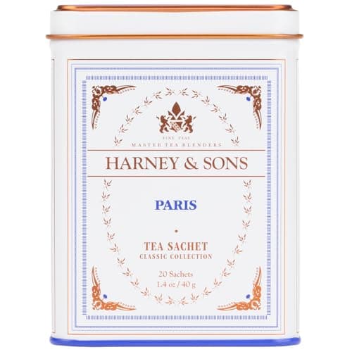Harney & Sons Paris Flavored Black Tea – 20 Sachets | Fruity Vanilla & Caramel Blend with Hint of Lemony Bergamot