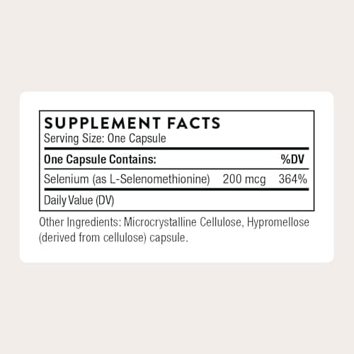 THORNE - Selenium - 200 mcg Selenium Supplement for Antioxidant Support - Supports Thyroid Health, Immune Function & Healthy Aging - Third-Party Certified - Gluten, Dairy & Soy-Free - 60 Capsules