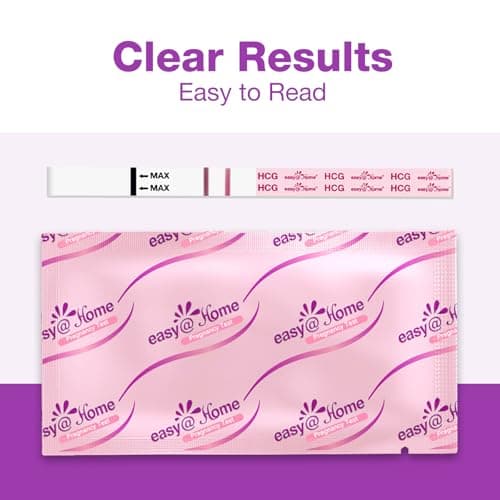 Easy@Home 40 Pregnancy Test Strips with 40 Urine Cups: Accurate Early Detection - Sensitive & Fast Clear Results - Designed for Women Trying to Conceive | 40 hCG Pregnancy Strips+ Urine Cups
