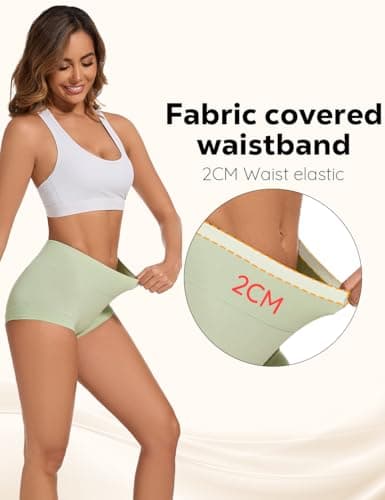 ALLBASE womens Cotton Underwear Ladies High Waisted Full Coverage Stretch Postpartum Panties Pack of 5