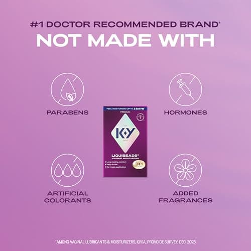 K-Y Liquibeads Vaginal Moisturizer for Women, Silicone Lube Vaginal Suppository, Vaginal Lubricant Helps Reduce Pain Due to Vaginal Dryness, 6 Vaginal Suppositories & 6 Vaginal Applicators