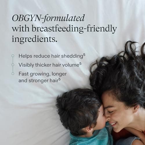 Nutrafol Postpartum Hair Growth Supplements, Clinically Tested for Visibly Thicker Hair and Less Shedding, Breastfeeding-friendly - 1 Month Supply