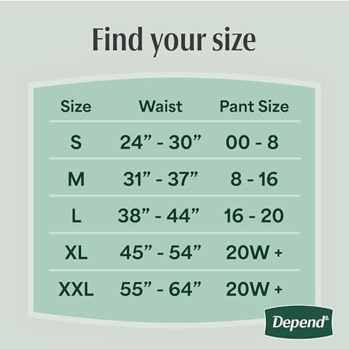 Depend Fresh Protection Adult Diapers, Incontinence & Postpartum Bladder Leak Underwear for Women, Disposable, Maximum, Large, Blush, 28 Count, Packaging May Vary