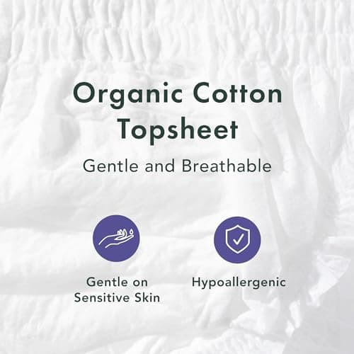 Rael Disposable Underwear for Women, Organic Cotton Cover - Incontinence Pads, Postpartum Essentials, Disposable Underwear, Unscented, Maximum Coverage (Size S-M, 12 Count)