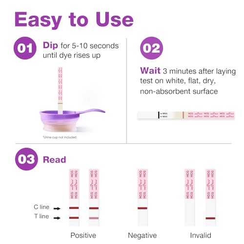 Easy@Home 40 Pregnancy Test Strips with 40 Urine Cups: Accurate Early Detection - Sensitive & Fast Clear Results - Designed for Women Trying to Conceive | 40 hCG Pregnancy Strips+ Urine Cups