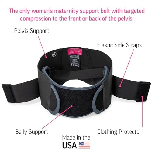 OPTP Maternity Support Belt by Diane Lee - Extra-Strong Targeted Compression Pregnancy Belts for Pelvic and Back Support During Pregnancy and/or Postpartum - (Size Medium)