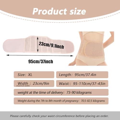 1PCS Waist Trainer Breathable Adjustable Elastic Abdominal Binder Postnatal Waist Slimming Belt Wrap Waist Trimmer Slimming Tummy Stomach Sweat Wraps for Women (L-Beige)