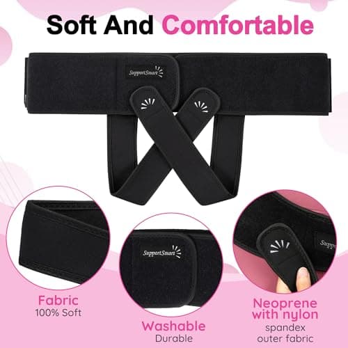 V3 Smart Maternity Belt 4 in 1 - Adjustable Pregnancy, Pelvic, Hip & Vulva Support Belt, Comfortable Belly Band for Prenatal & Postpartum Relief, Soft & Breathable Fabric - Black